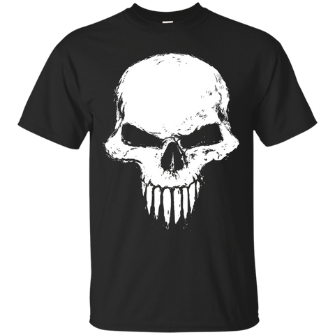 Sinister Skull With Long Teeth Tshirt_black=