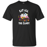 Silly Chubby Unicorn Eating Candy T-shirt_navy=