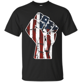 Patriotic American Flag Fist T-shirt_Black