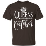 Womens Queens are Born in October Gift Shirt_Black