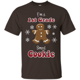 School Christmas T-shirt I'm A 1st Grade Smart Cookie_black=