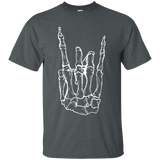 Rock Hand Shirt Skeleton Rocking It Heavy Metal Horns Tee_Black