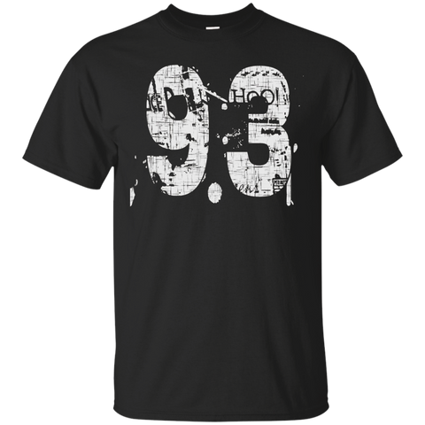 #93 Distressed Grungy Numbered T-shirt Printed Front & Back_black