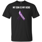 My Son Is My Hero Epilepsy Awareness Month T Shirt_black=