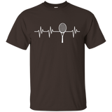 Racquet Heartbeat Funny Tennis Player T Shirt Gift_Black