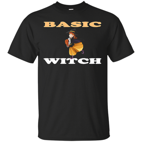 Halloween Basic Witch Shirt Redhead Gift Tee For Cat Lovers_black