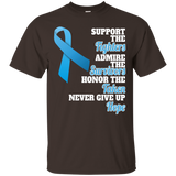 Support Prostate Cancer Awareness T-shirt Light Blue Ribbon_Black