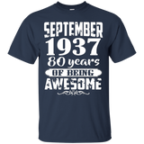 September 1937 - 80th Birthday Gifts Funny Shirt_Black