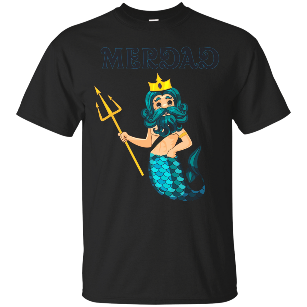 Mermaid Daddy Short Sleeve T-Shirt Halloween Costume_Black