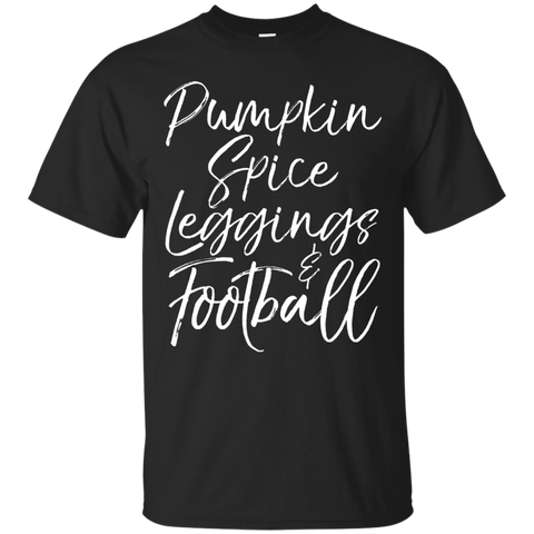 Pumpkin Spice Leggings and Football Shirt Vintage Fall Tee_Black