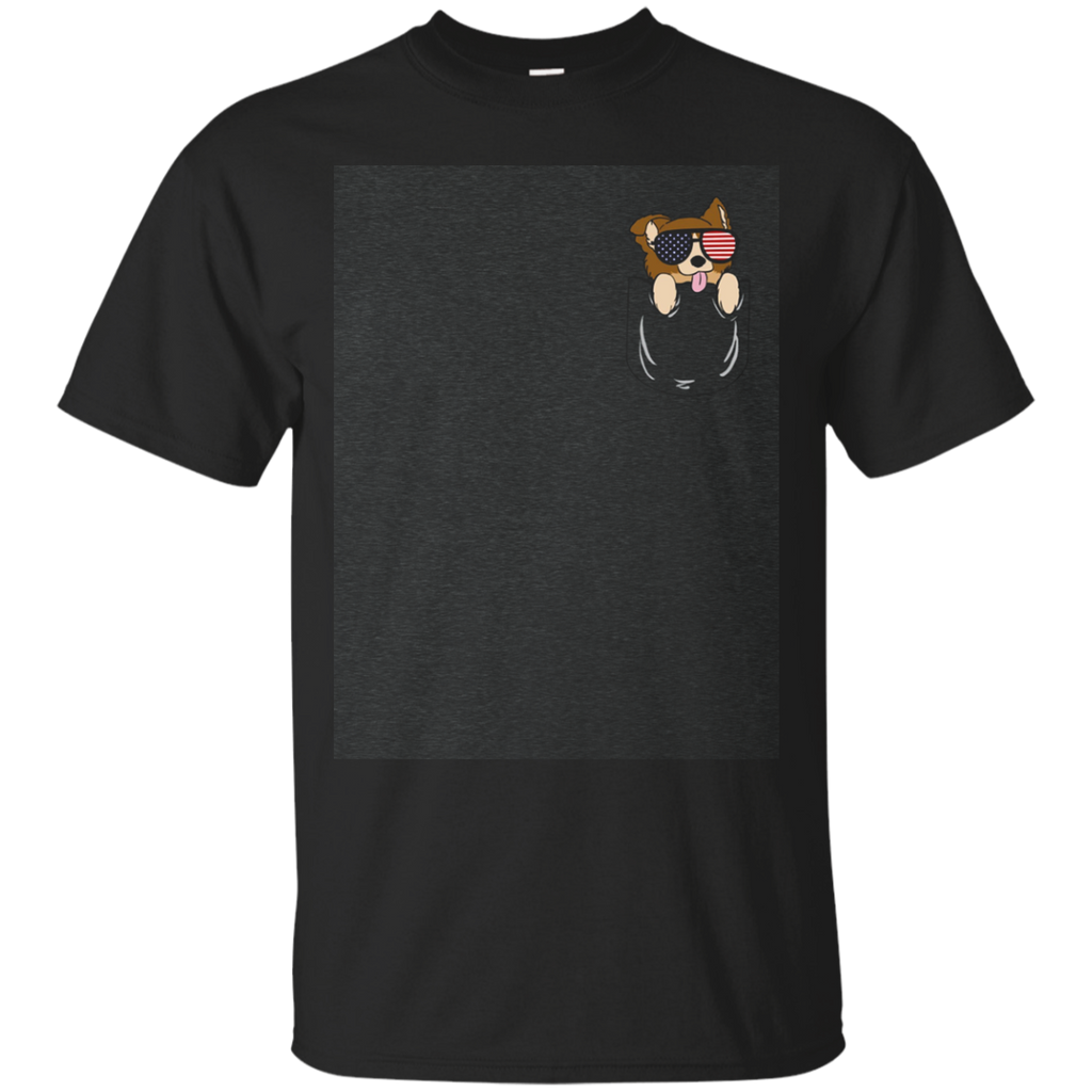 Merica Pocket Corgi Funny Dog T-Shirt_Dark