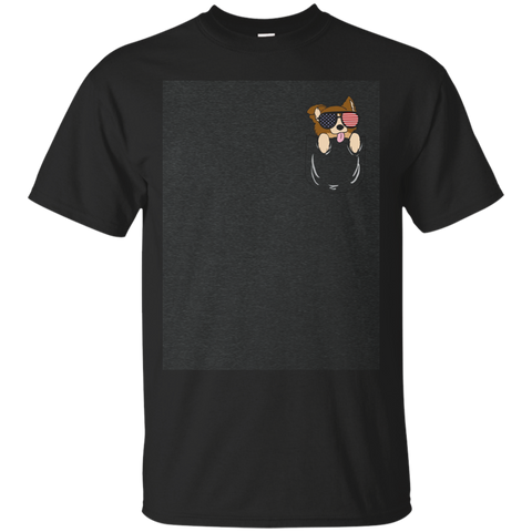 Merica Pocket Corgi Funny Dog T-Shirt_Dark