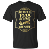 82th Birthday Gifts October 1935 82 Years Old Bday T-shirt_black=