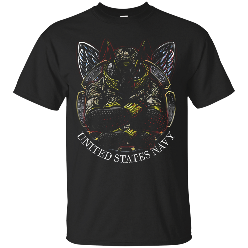 Navy Seabee We Build We Fight Tshirt_Black