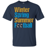 Winter Spring Summer Football T-shirt 4 Seasons Tee_black=