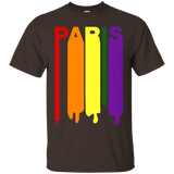 Paris France Rainbow Wet Paint LGBT Gay Pride T-Shirt_Black