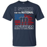 I Stand For The National Anthem America Flag Veteran T-shirt_black