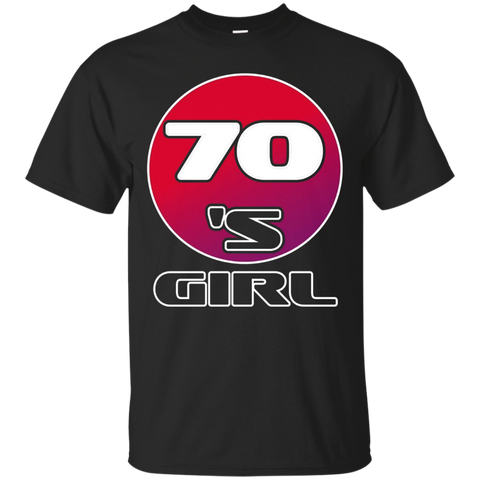 Womens 70S GIRL T-SHIRT VINTAGE RETRO PARTY COSTUMES 1970 FOR WOMEN_Black