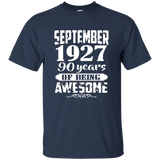 September 1927 - 90th Birthday Gifts Funny Shirt_Black