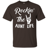 ROCKING THE AUNT LIFE T-Shirt Awesome Aunt Shirt Gift_Black