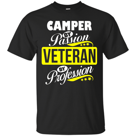 Camper By Passion Veteran By Profession T Shirt_black