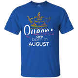 Queens Are Born in August Birthday B-day Gift T-shirt_Black