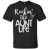 rocking the aunt life tshirt unnt love uncle and daughter_Black