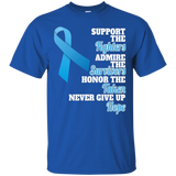 Support Prostate Cancer Awareness T-shirt Light Blue Ribbon_Black