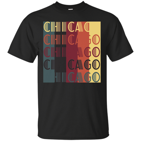 Chicago Vintage Retro Color Block T-shirt_black