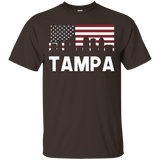 Tampa FL American Flag Skyline T-Shirt_Black