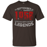 September 1958 The Birth of legends , 59 Years Old T-shirt_Black