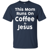 Womens This Mom Runs On Coffee and Jesus T-Shirt_Black