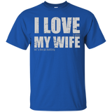 Mens I Love My Wife (hunting) Cotton T-shirt_black=