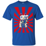 Sun Rays Good Luck Kawaii Japanese Lucky Cat T shirt_Black