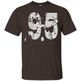 #95 Distressed Grungy Numbered T-shirt Printed Front & Back_black