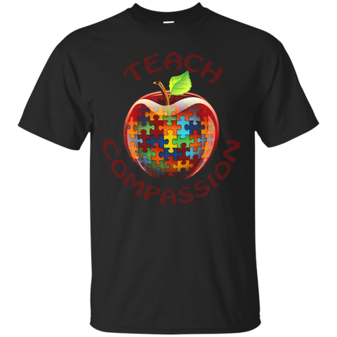 Teach Compassion Autism Awareness T-shirt_Black