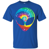 Rainbow Tie Dye Alien Head Cool Tye Die Trippy Rave T-Shirt_Black