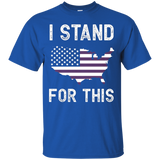 I Stand For This - I Don't Kneel American Flag Map Shirt_black