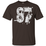 #87 Distressed Grungy Numbered T-shirt Printed Front & Back_black