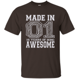 Made In 01 16 Years Of Being Awesome 16th Birthday Shirts