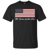 American Patriot U.s. Flag The Brave And The Free T-shirt_black