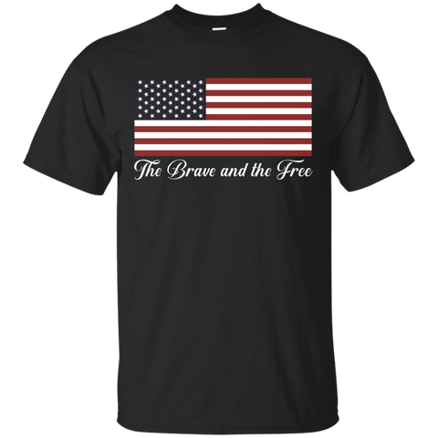 American Patriot U.s. Flag The Brave And The Free T-shirt_black