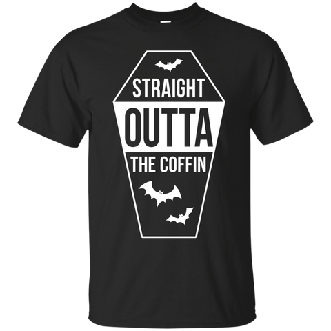 Straight Outta The Coffin Funny Halloween T-shirt_black=