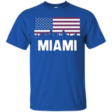 Miami FL American Flag Skyline T-Shirt_Black
