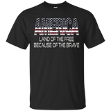 America Land Of Free Because Of Brave Usa Flag Tshirt_black