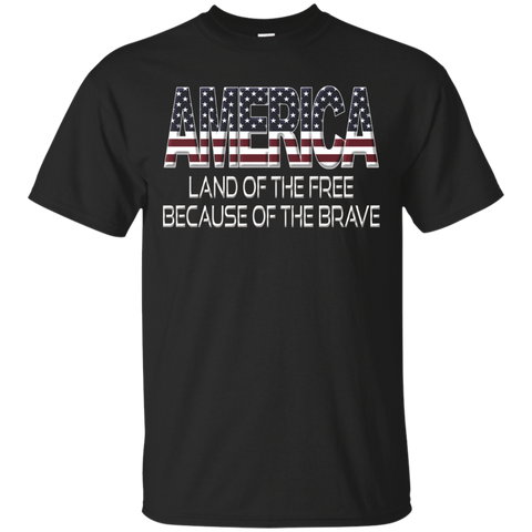 America Land Of Free Because Of Brave Usa Flag Tshirt_black