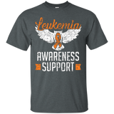 Support Leukemia Awareness Owl T-shirt Orange Ribbon_black=