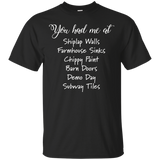 You Had Me At Shiplap Walls Farmhouse Sink Trendy T Shirt_Black