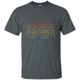 NASA Repeating Rainbow Logo Stars Retro Vintage T-Shirt_Black