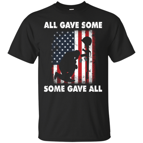 All Gave Some Some Gave All T-shirt Veteran & Memorial's Day_black